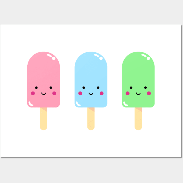 Kawaii Ice Pop Friends Wall Art by designminds1